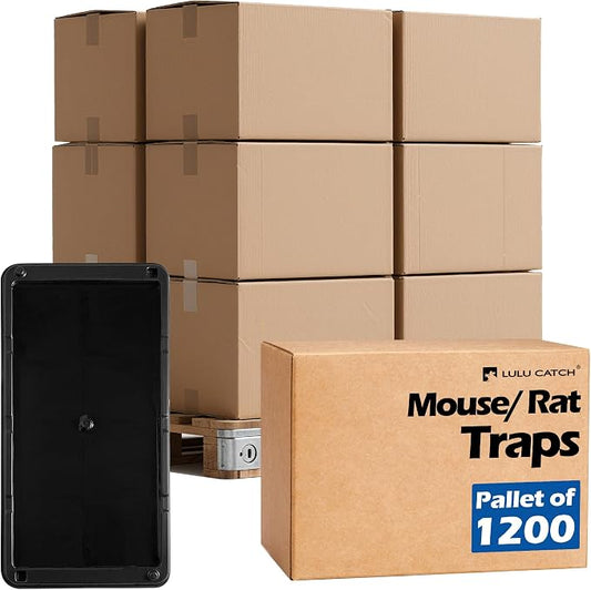 LULUCATCH Mouse Traps, 1200 Pack Large Glue Traps Mouse Traps Indoor for Home, Pre-Baited Non-Toxic Bulk Glue Boards for Mice, Snakes, Rat, Lizard, Cockroach & Spiders, Pet Safe, Easy to Use