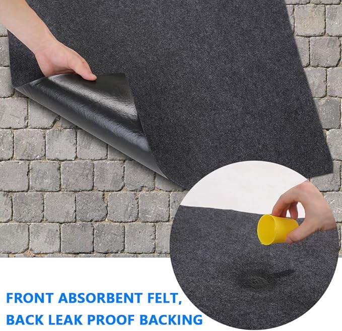 Outdoor Storage Shed Mat，Anti-Slip Patio Furniture Floor Mat，Waterproof Carport Mat，Backing prevents liquid penetration，Soft Material, Non-slip Backing,Washable，Excluding storage shed (6 × 8 FT)