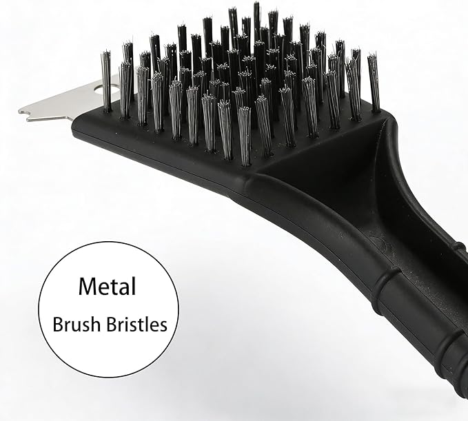 Grill Brush with Scraper, Metal Wire Grill Cleaning Brush, Heavy Duty Barbecue Grill Brush for Outdoor Grill Grate Cleaning (Simple Style)