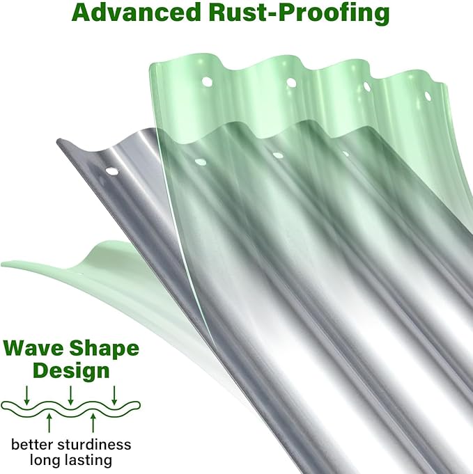 Raised Garden Bed Kit,2 Pack 4x2x1ft Galvanized Garden Beds Outdoor with Safety Edging,Rust-Resistant Garden Bed - Oval Large Metal Planter Box for Vegetables…