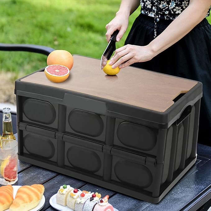 30L Outdoor Multifunctional Storage Box, Camping Storage Containers, All Weather Outdoor Storage Boxes for Providing Versatility for Outdoor Activities(Black)
