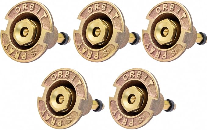 5-Pack Orbit 54070 Brass Pop-Up Flush Head Sprinkler with Full Pattern Spray Nozzle