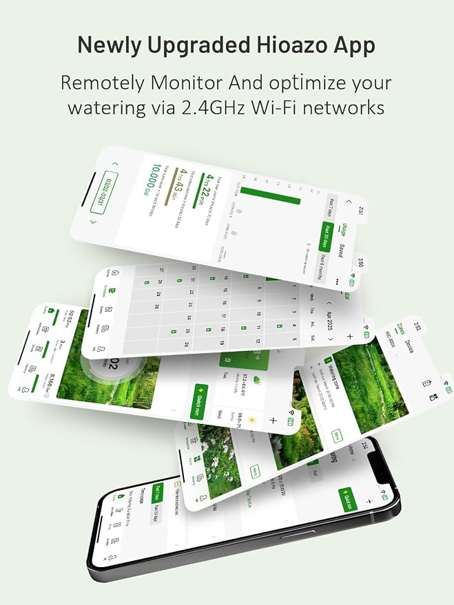Indoor Smart Sprinklers Controller WiFi, Irrigation Controller Easy Use App Enabled, 8 Zone + 16 Plans, Save Water Auto Skip Rain, Freeze & Wind, 10 Minutes Install