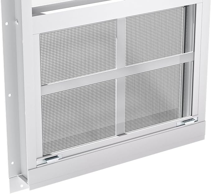 WRISIN 2 Pack Shed Windows 12" W x 18" H Flush Mount, White Household Windows for Playhouses, Barns, Chicken Coop