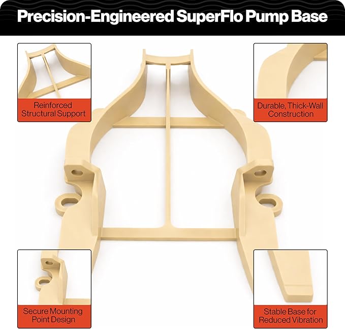 Swimables 350094 Superflo Base for Pentair SuperFlo Pumps Replacement, Compatible with All SuperFlo Models, Durable Almond Color Pump Stand for Optimal Performance