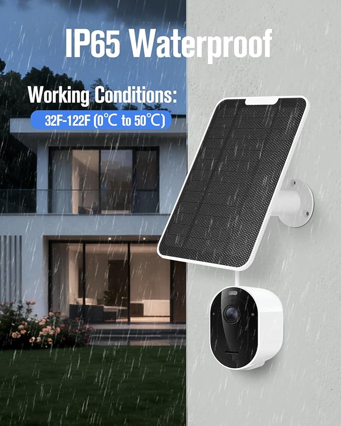 Solar Panel Charger Compatible with Arlo Pro 6/6 XL, 6V 5W Solar Panel for Arlo Pro Security Camera 2K HDR (6th Gen, 2025 Release), IP65 Weatherproof, USB-C Plug, 9.8ft Cable Secure Wall Mount, 3 Pack