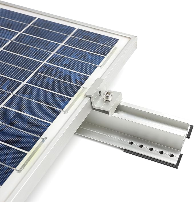 Solar Mounting Kit for Flat Roof and Ground,Shingle or Metal Roofs,Mounting Rails Clamps Set,Complete DIY Solar Racking Kit for Home Installation,Fits Standard 35mm Panel Frames,(4) Short 11.8” Rails