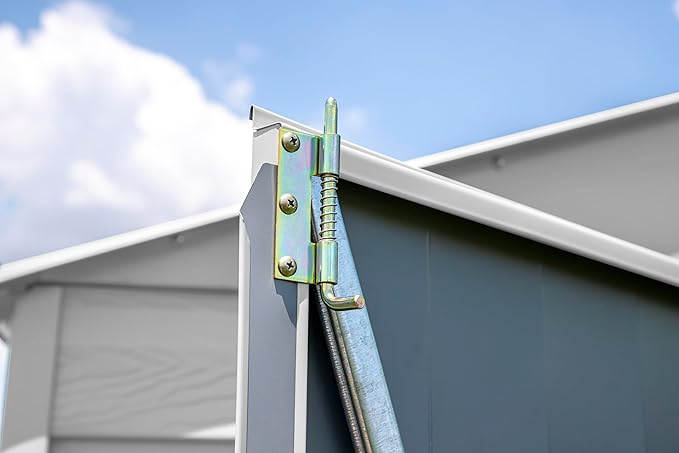Arrow Select 10' x 4' Outdoor Lockable Steel Storage Shed Building, Flute Grey