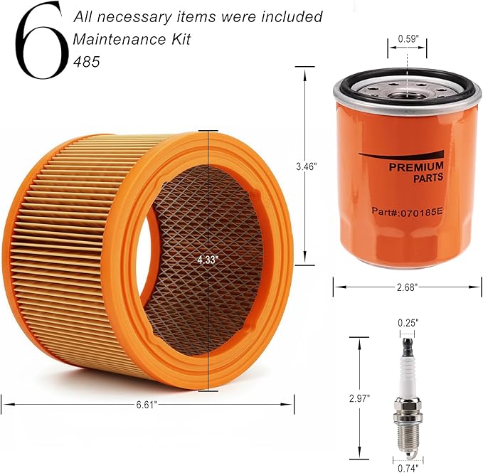 5665 Maintenance Kit - Fits for 20kW 999CC Engine Standby Generator 0G95300SRV（Past 2013-0G5894 070185ES 0G0767A Air Filter, 070185 070185E 070185F Oil Filter, 0G0767A Spark Plug