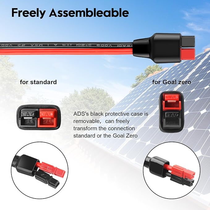 Anderson Y Splitter Cable Solar Panel Connector 1 to 3 Branch Parallel Adapter Cable for Portable Solar Generator Power Station Compatible with GZ Jackery High Power Pole Port Connector