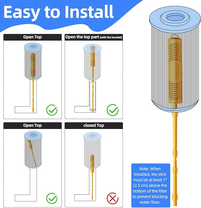 vibement Spa Mineral Sticks for Hot Tub, Hot Tub Mineral Stick Filter Cartridge, with 4 Months Lifetime Universal for Pool to Keep Water Clear(6pcs, Yellow)