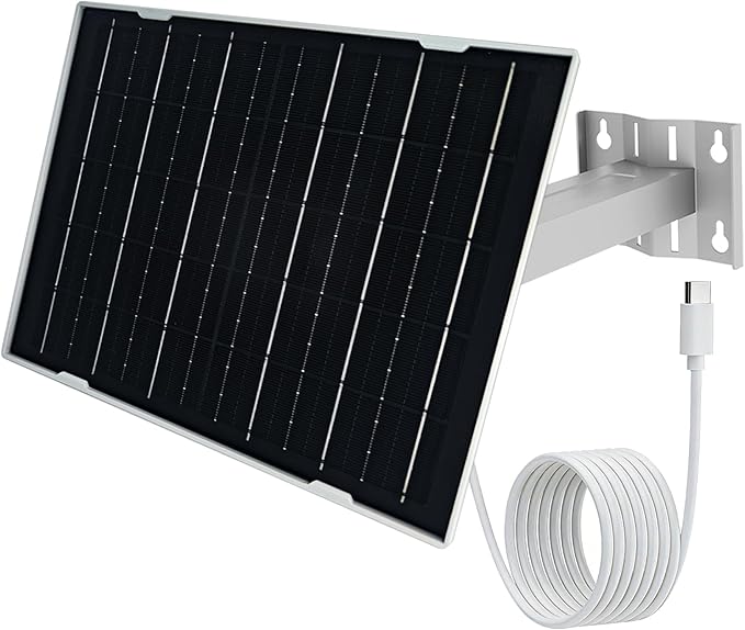 Eco-friendly 8W 5V Monocrystalline Solar Panel, Type-C Interface, IP66 Waterproof, 6.5-foot Cable, High Conversion Rate, Compatible with Various Electronic Devices