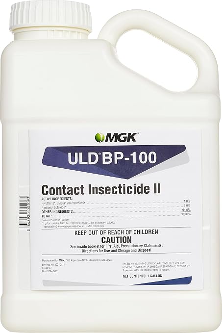 ULD BP 100 Fogger Insecticide, 1 Gallon, Oil-Based Pyrethrin Concentrate, 1% Pyrethrins with 2% PBO, ULV Space Spray, with USA Supply Protective Gloves