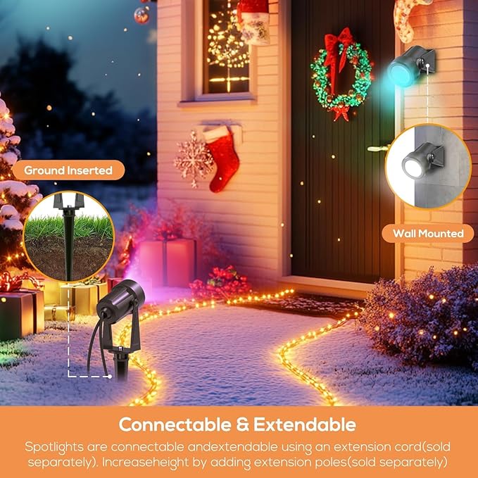 SUNTHIN Outdoor RGBW Landscape Lighting with Remote, Dusk to Dawn, 16 Pack | Color Changing Outdoor LED Yard Lighting with Remote, IP65 Waterproof Landscape Ground Lights for Garden, Trees & Pathway