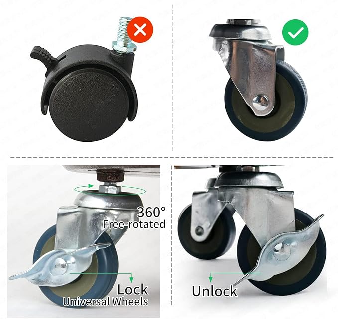 Plant Caddy with Wheels 12 Inch 3 Pack, Heavy Duty Metal Plant Stand & Dolly with Lockable Casters, Holds 160 lbs for Indoor Outdoor Large Flower Pots, Bronze