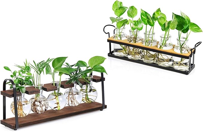 THYGIFTREE Desktop Plant Propagation Stations, Tabletop Retro Plant Terrarium for Indoor Hydroponic Plants Flowers, Plant Lover Gifts