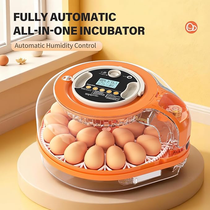 26 Incubators for Hatching Eggs Smart Voice Control Incubator with Auto Temp Humidity Automatic Egg Turning 360° View Built in Egg Candler and Chick Holding Area for Chicken Duck Goose Quail Eggs