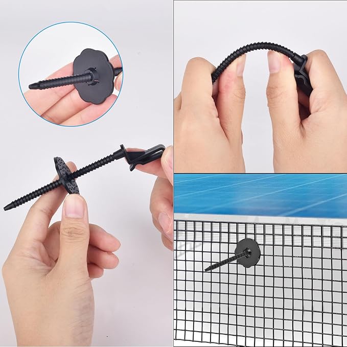 Solar Panel Bird Guard Fastener Clips,50 Sets Critter Guard Fasteners,Premium Nylon Solar Panel Clips for Attaching Wire Mesh to Solar Panels,Critter Guard Kit for Bird Pigeon Fence