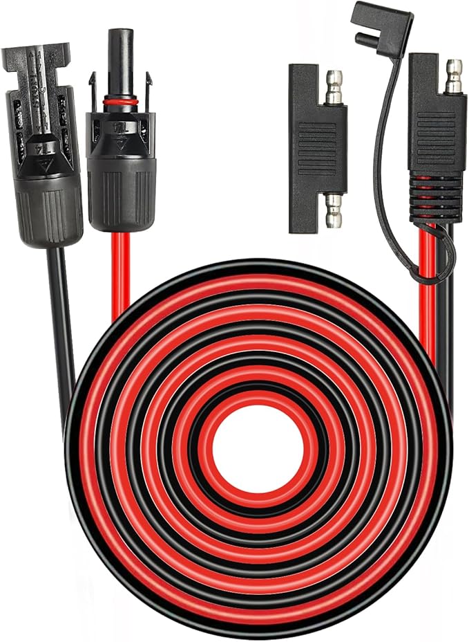 MOOKEERF Solar Panel to SAE Adapter Cable - 30FT 10AWG Solar Extension Cable for RV Solar Panel Caravan Battery Charger Kit with SAE Polarity Reverse Adapter