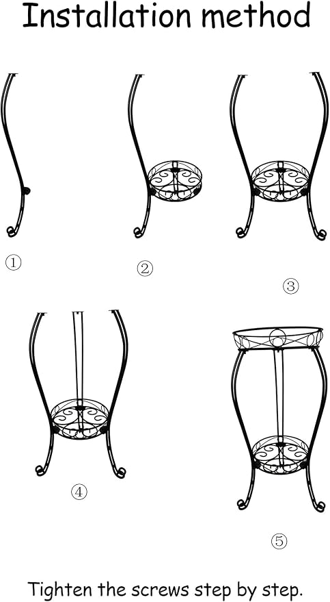 TREEZITEK 2 Tier 28.4inch Tall Metal Plant Stand,2 set 6 in Tall Plant Stand