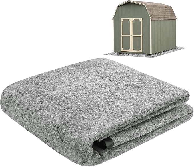 M METERXITY Outdoor Storage Shed Mat, 4x6 FT Waterproof Small Shed Flooring Mat for Patio Furniture Floor Protecting from Wear/Liquid/Dust/Oil, Non-Slip Carport Pad [Grey White]