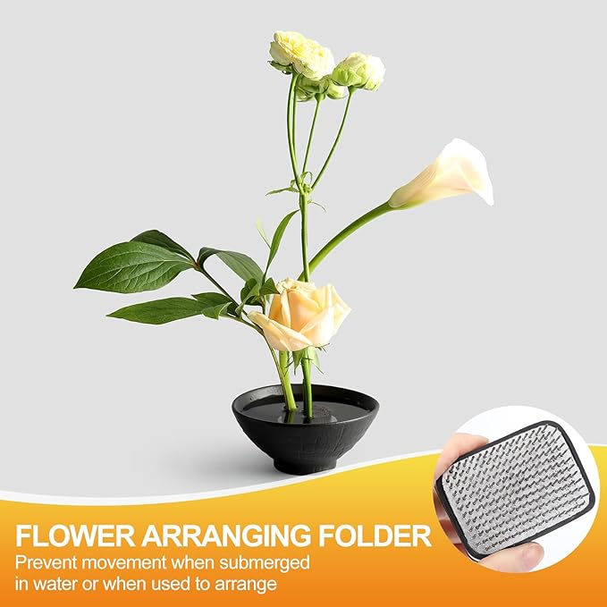 PATIKIL 1.9"x2.7" Flower Frog, Brass Flower Arrangement Holder Square Floral Pin Frogs Ikebana Arranger Tool for Vase Supplies Home Office DIY Craft, Silver