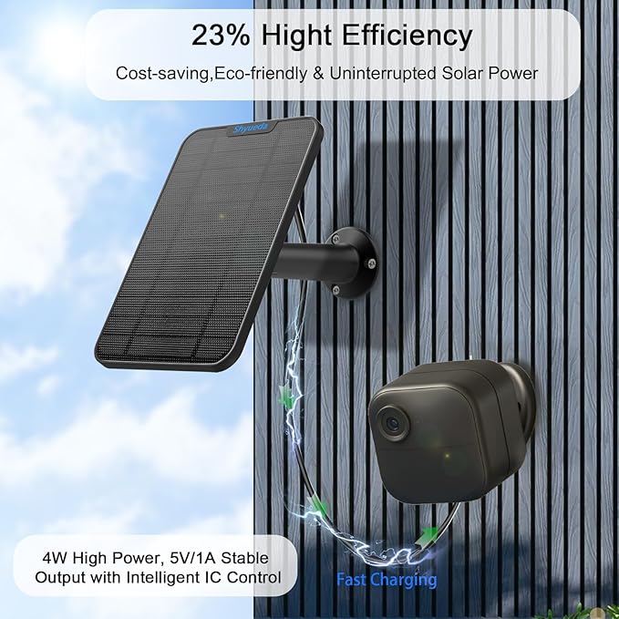 4W Solar Panel Charging Compatible with Blink 4th Gen/3rd Gen/XT/XT2 and SimpliSafe Camera,with 13.1ft Waterproof Charging Cable, IP65 Weatherproof,Includes Secure Wall Mount