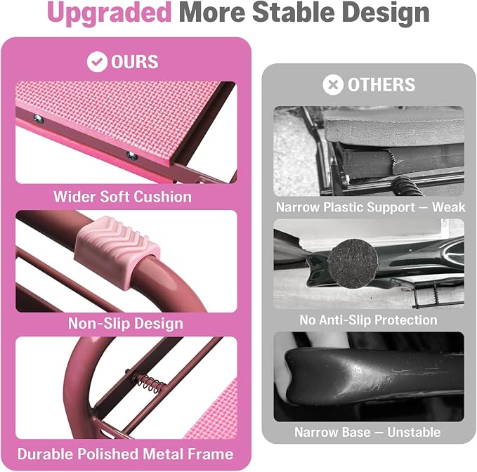 Garden Kneeler and Seat Heavy Duty, Foldable Gardening Stool Bench with Widened Thick Soft Kneeling Pad and Tool Pouches - 2-in-1 Portable Kneeling Device for Seniors (Purple)