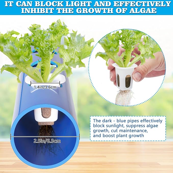 GENORTH A-Type Hydroponics Growing System Kit for Vegetables,Fruits and Herbs,with 72 Plant Sites and Food-Grade PVC-U Pipes,Suitable for Indoor and Outdoor,All