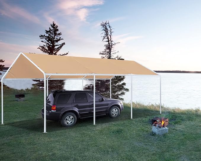 ABCCANOPY 10x20 FT Carport Garage Car Boat Shelter Party Tent, Beige