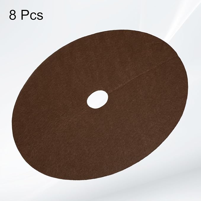 HARFINGTON 8pcs Tree Mulch Ring 12.6 Inch Non-Woven Round Tree Protector Weed Barrier Mat Plant Cover Rings for Weed Grass Control Root Protection, Brown