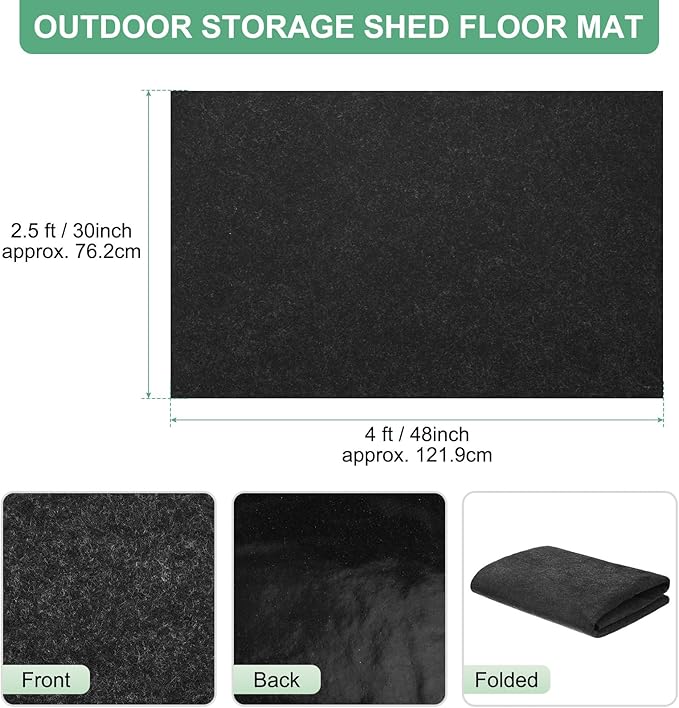 M METERXITY Outdoor Storage Shed Mat, 2.5x4 FT Waterproof Small Shed Flooring Mat for Patio Furniture Floor Protecting from Wear/Liquid/Dust/Oil, Non-Slip Carport Pad [Grey]