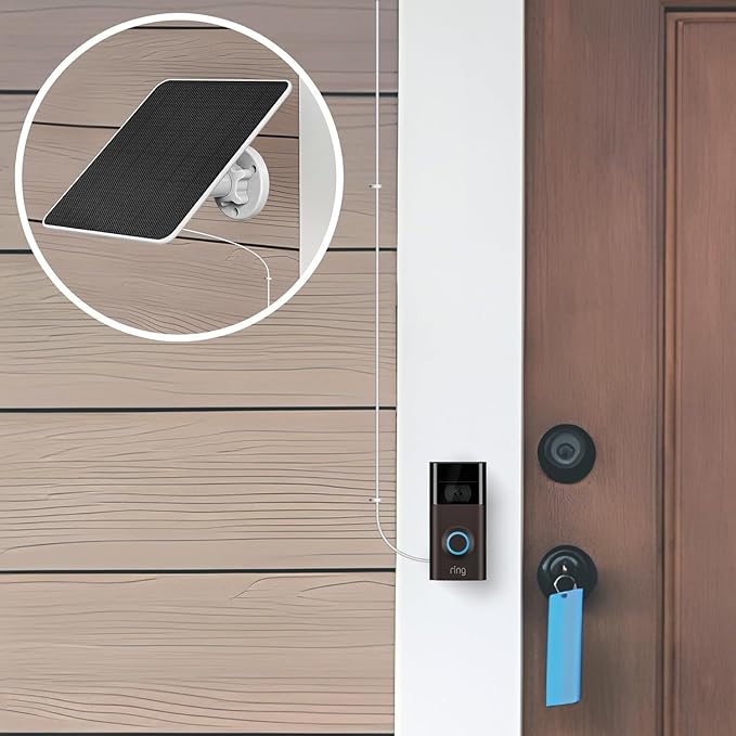 Solar Panel for Ring - 6W Compatible with Ring Video Doorbell 2, 3, 3+, 4 and Plus