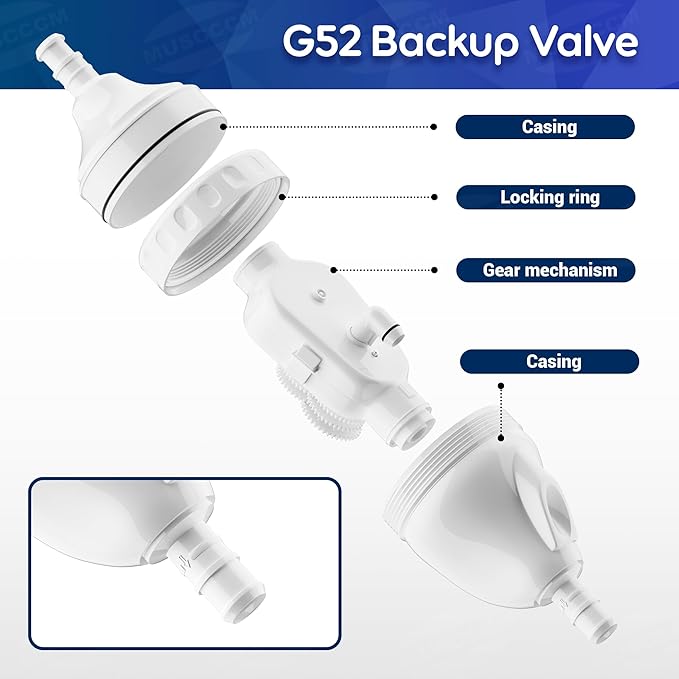 G52 Backup Valve Replacement Kit for Polaris Pool Cleaner Parts,Completely Upgraded Internal Structure with 180 280 380 480 3900 Pool Cleaner