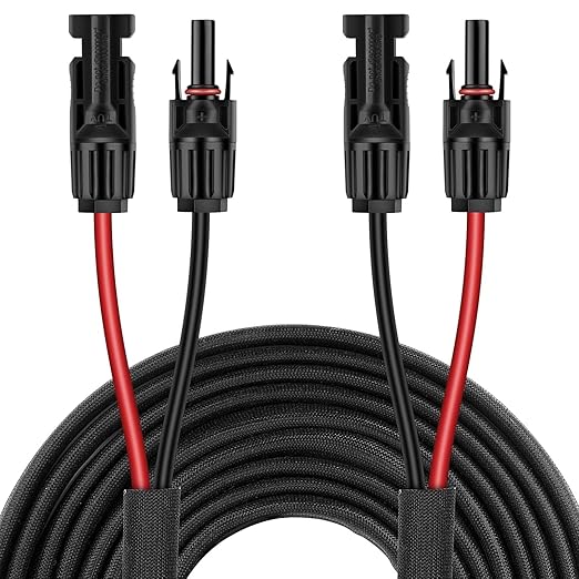 50FT 10AWG Solar Panel Extension Cable with Female and Male Connectors, Solar Cable for Solar Panels, Charge Controllers and Solar Generator (10AWG, 50FT)