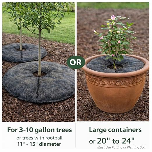 SteadySpring® 24" Smart 30+Day Tree Watering Mat - AUTO Refills with RAIN and Slow Releases As Plant Needs - for Root Balls 11" - 15" Dia Slow Release Technology Prevents Over and Under Watering (4)