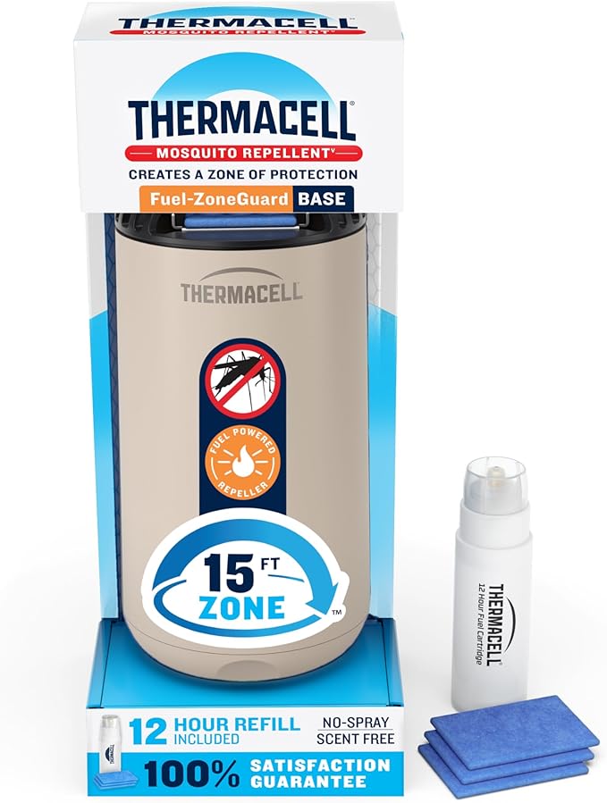 Thermacell Mosquito Repeller Patio Shield; Includes 12-Hour Refill; Highly Effective Mosquito Repellent for Patio; Bug Spray Alternative; Scent Free; No Candles or Flames