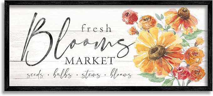 Stupell Industries Fresh Blooms Market Seeds Bulbs Stems Flower Illustration, Design by Courtney Morgenstern