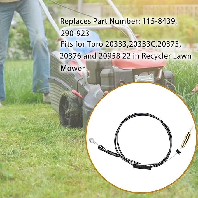 115-8439 Brake Cable, for 22IN Recycler Lawn Mower Toro 20333 20373 20333C 20376 20958 Replaces 115 8439 Brake Cable