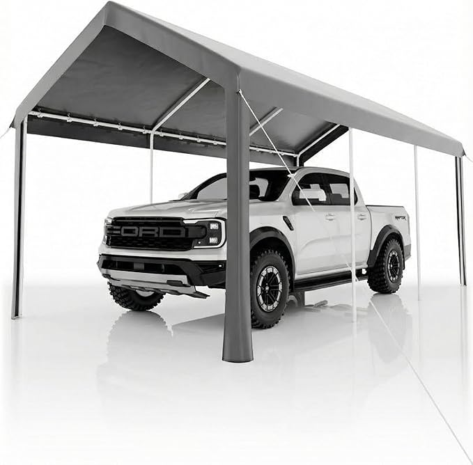 GAOMON 10X20 Carport, Heavy Duty Carport,Car Canopy Garage Boat Shelter Party Tent, Waterproof Portable Car Canopy for Truck, Boat, SUV，Grey/Yellow