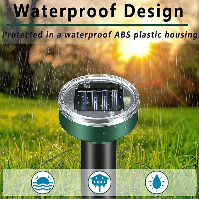 Squirrel Repellent Mole Repellent 10 Pack Solar Powered Sanke Gopher Deer Repellent Chaser Mole Deterrent Sonic Spikes Repellent Ultrasonic Pest Control Outdoor Keep Moles Out of Yard Lawn