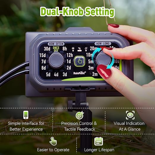 RAINPOINT Compact Programmable Solar Automatic Plant Waterer Kit Work with Indoor Outdoor,Self Watering Drip Irrigation Pump Indoor/Outdoor Vacation Free Low Water Auto Shut-Off Water 10-20 Plants