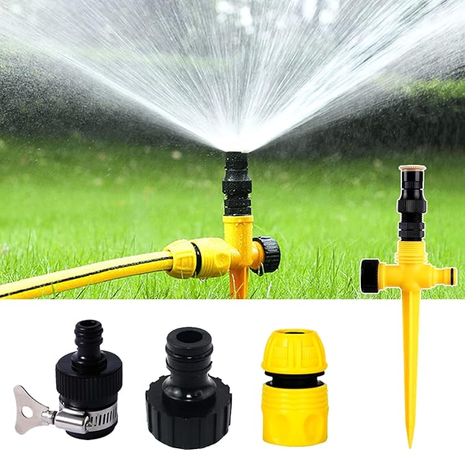360° Rotation Auto Irrigation System Garden Lawn Sprinkler Patio, 90°/180°/360°, Adjustable at Will for Outdoor Grass Garden Yard Lawns (1 PCS)