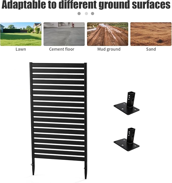 38" W x 48" H Outdoor Privacy Fence Panels, Wrought Iron Privacy Screen for Backyard & Patio - Also as Air Conditioner Cover, Pool Equipment & Trash Can Enclosure