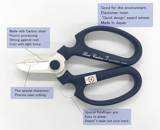 Sakagen Flower Scissors Hand Creation F-170 (Blue, 170mm)