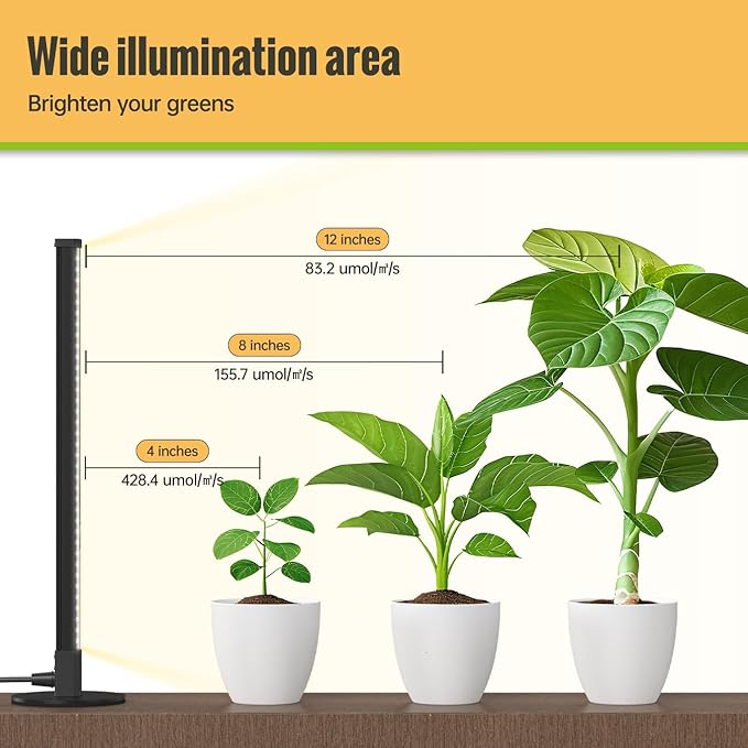Vertical Grow Light, 72 LEDs Full Spectrum Light Bar, 5000K Wide Illumination Area Desk Light,1.4FT Stand Plant Lamp for Tall Houseplants, Tropical Plants, Foliage with On/Off Switch