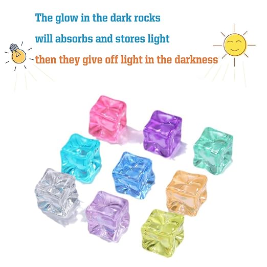 Glow Rocks for Garden, Outdoor Glow in The Dark Stones, 4.4LBs | 1000PCS 4.4Lbs glowing pebbles for garden outdoor, safe non-toxic resin. landscaping patio fish tank and home DIY decor