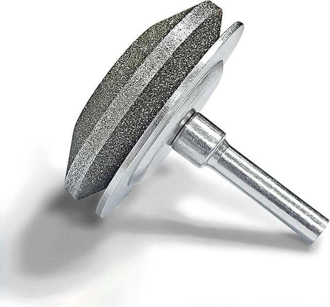 Diamond Lawn Mower Blade Sharpener, All-Metal Construction, Universal Blade Sharpeners for Any Power Hand Drills (150 Grit)