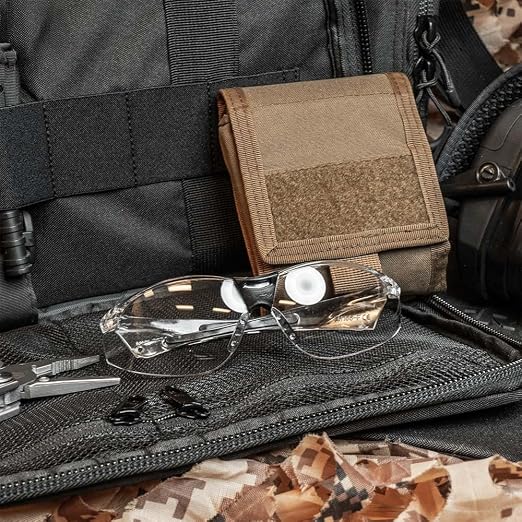 GRITR 2-Piece Tactical Knee Pads and Shooting Glasses Set for Hunting, Shooting, Construction & Outdoor Work – Ranger Green Knee Pads, Transparent Frame Glasses