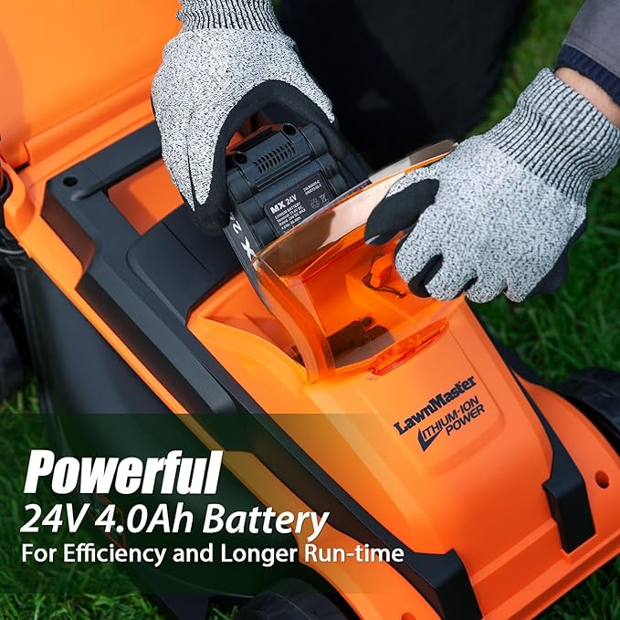 LawnMaster 13" 24V Cordless Lawn Mower Bundle with Worx 20V 10"-12" String Trimmer Cordless & Edger Weed Trimmer